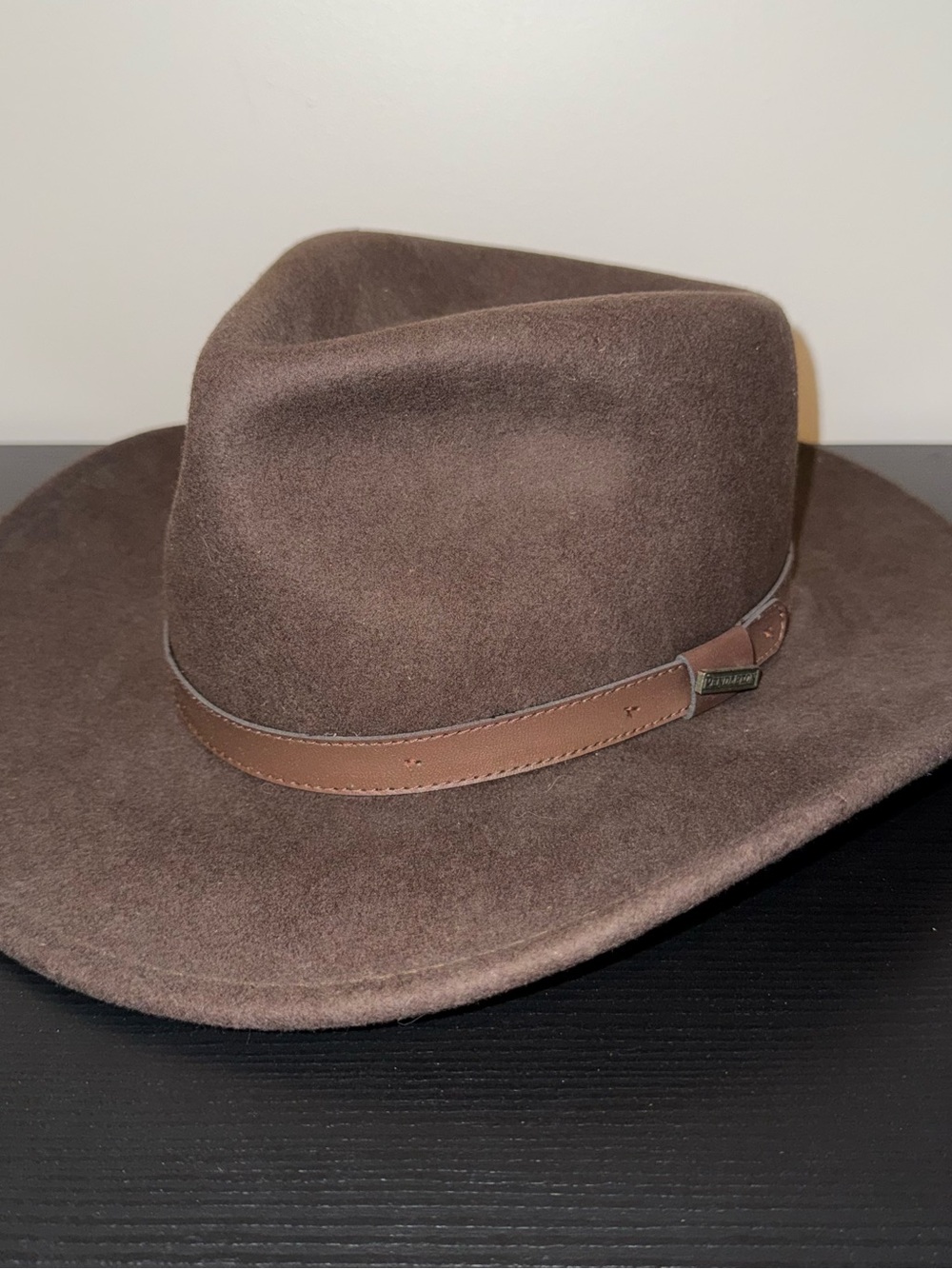 Pendleton Dark Brown Wool Hat with Leather Band